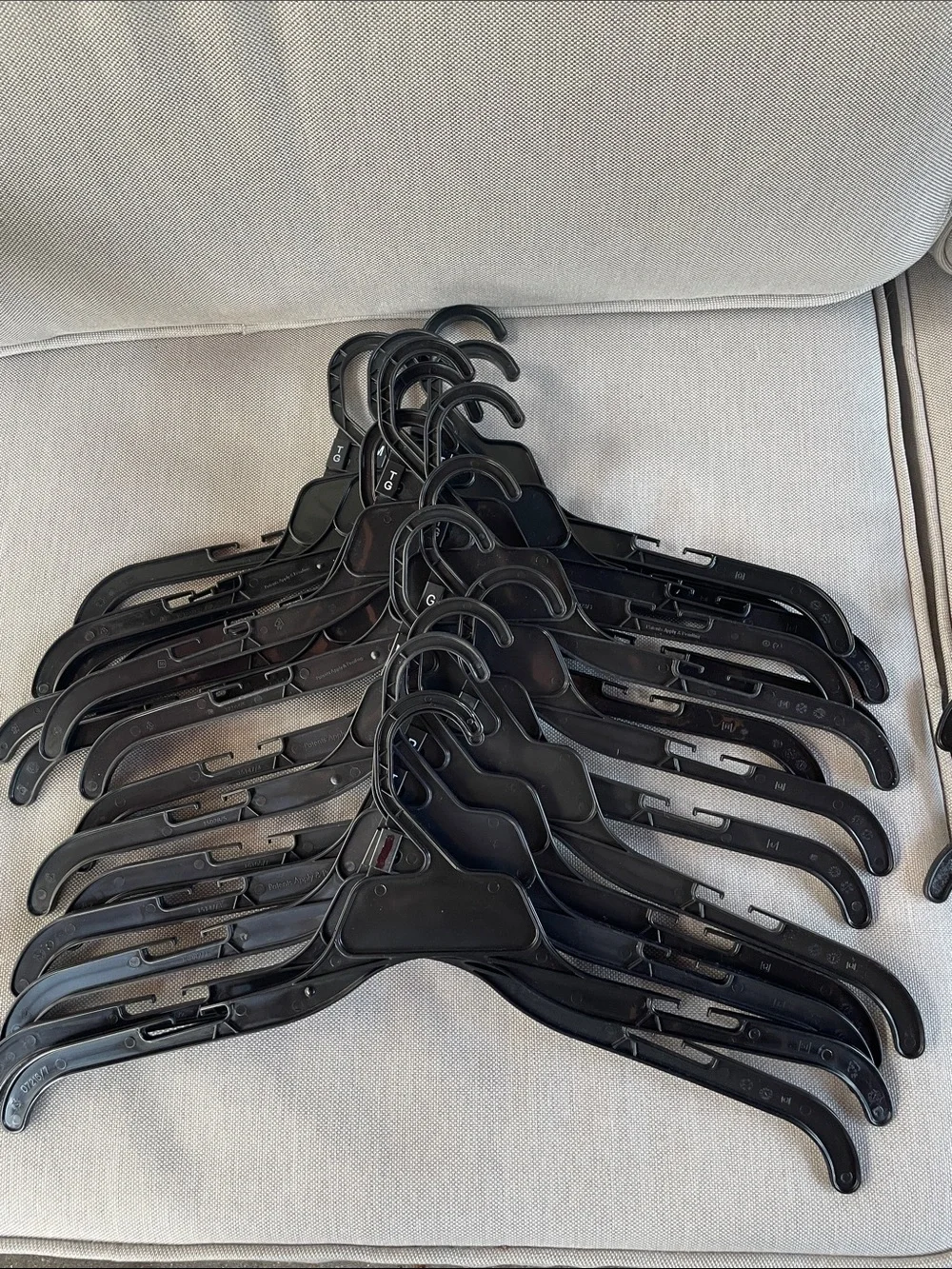 Adult black plastic slim Shirt hangers. 20 pack